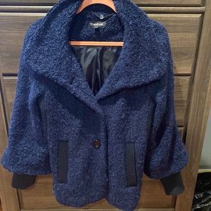 Bebe Navy Wool Blend Coat